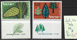 ISRAEL 209-10 ** Côte 7 € - Unused Stamps (with Tabs)