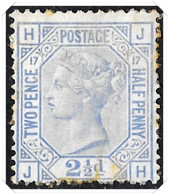 QV SG142. JH . 2½d Blue. Plate 17. An Average Mint Example (Toned) - Ongebruikt