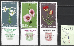 ISRAEL 234 à 36 ** Côte 9 € - Unused Stamps (with Tabs)