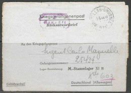 Kriegsgefangenenpost - Mme R. Mazurelle Bruxelles >> Sergent C. Mazurelle Gef. N° 25494 M.-Stammlager XI B Deutschland. - Correos De Prisioneros De Guerra