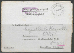 Kriegsgefangenenpost - Mme R. Mazurelle Bruxelles >> Sergent C. Mazurelle Gef. N° 25494 M.-Stammlager XI B Deutschland. - Prisoners Of War Mail