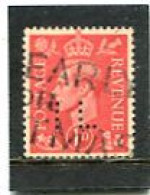 GREAT BRITAIN - 1941  1d   LIGHT COLOURS  PERFIN   IL  FINE USED - Gezähnt (perforiert)