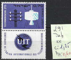 ISRAEL 291 ** Côte 1.25 € - Unused Stamps (with Tabs)