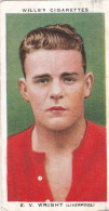 50 E Wright Liverpool  - Wills Cigarette Card - Association Footballers, 1935 - Original Card - Sport - Wills