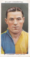 14 W Furness, Leeds United FC  - Wills Cigarette Card - Association Footballers, 1935 - Original Card - Sport - Wills