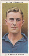 6 C Britton, Everton FC  - Wills Cigarette Card - Association Footballers, 1935 - Original Card - Sport - Wills