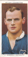 49 F Worrall Portsmouth FC  - Wills Cigarette Card - Association Footballers, 1935 - Original Card - Sport - Wills