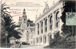 MONACO -- MONTE CARLO -- CPA Précurseur --  Le Théâtre & Nouveau Salon De Conversation - Opernhaus & Theater