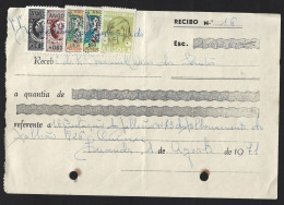 Recibo De Angola 1971 Com Stamps Assistência E Povoamento Utilizados Como Estampilha Fiscal. Angola Receipt From 1971 Wi - Briefe U. Dokumente