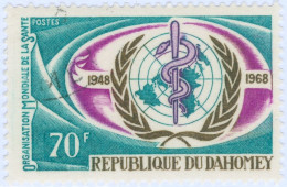 DAHOMEY, ORGANIZZAZIONE MONDIALE SANITA, WHO, 1968, FRANCOBOLLI USATI Mi:DY 343, Scott:DY 251, Yt:DY 276 - Gebraucht