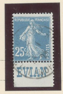 BANDE PUB -N°140 -SEMEUSE CAMÉE TYPE II Obl - 25 C BLEU  - EVIAN  ( MAURY 15)) - Used Stamps