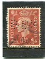 GREAT BRITAIN - 1941  1 1/2d   LIGHT COLOURS  PERFIN   BBK  FINE USED - Perforés