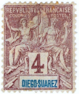 DIEGO SUAREZ, NAVIGAZIONE E COMMERCIO, TIPO GROUPE, 1894, FRANCOBOLLI NUOVI (MLH*) Mi:FR-DS 40, Scott:FR-DS 40, Yt:FR-DS - Nuevos