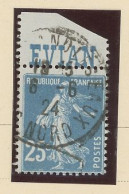 BANDE PUB -N°140 -SEMEUSE CAMÉE TYPE II Obl - 25 C BLEU  - EVIAN  ( MAURY 15)) - Used Stamps