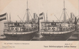 Anvers Paquebot En Chargement  Vues Stereoscopiques Julien Damoy - Stereoscope Cards