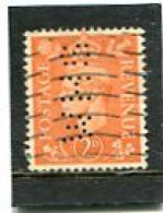 GREAT BRITAIN - 1941  2d   LIGHT COLOURS  PERFIN   WHS  FINE USED - Gezähnt (perforiert)