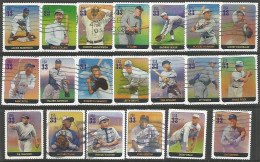 USA 2000 Legends Of Baseball SC.#3408 A/T - Cpl 20v Set In Used Condition - Blocks & Sheetlets