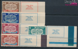 Israel 10-14 Mit Tab (kompl.Ausg.) Postfrisch 1948 Jüdische Festtage (10301370 - Nuevos (con Tab)