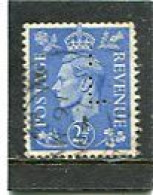 GREAT BRITAIN - 1941  2 1/2d   LIGHT COLOURS  PERFIN   IL  FINE USED - Gezähnt (perforiert)