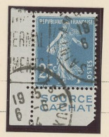 BANDE PUB -N°140 -SEMEUSE CAMÉE TYPE II Obl - 25 C BLEU  - PUB SOURCE CACHAT  ( MAURY 15)) - Used Stamps