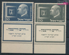 Israel 77-78 Mit Tab (kompl.Ausg.) Postfrisch 1952 Chaim Weizmann (10326302 - Ungebraucht (mit Tabs)