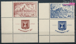 Israel 57-58 Mit Tab (kompl.Ausg.) Postfrisch 1951 Unabhängigkeit (10326309 - Nuevos (con Tab)