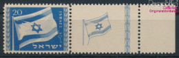 Israel 16 Mit Tab (kompl.Ausg.) Postfrisch 1949 Nationalflagge (10301366 - Nuevos (con Tab)