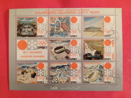 1972 Yemen Arab Republic - Miniatuursheet Gestempeld - Winter 1972: Sapporo
