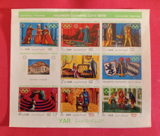 1972 Yemen Arab Republic - Miniatuursheet Imperforated MNH - Summer 1972: Munich