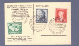 British-American Bizone Bild Postkarte - SST  200 Geburtstag Goethes Im Grossen Hirschgraben -   (HTTNGR-002) - Briefe U. Dokumente