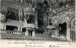 MONACO -- MONTE CARLO -- CPA Précurseur -- Loge, Salle De Concert - Opernhaus & Theater