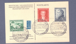 British-American Bizone Bild Postkarte - SST  200 Geburtstag Goethes Im Grossen Hirschgraben -   (HTTNGR-003) - Briefe U. Dokumente