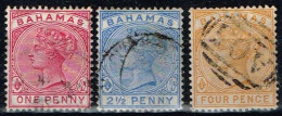 Bahamas - 1884 - Y&T N° 18 à 20 Oblitérés - 1859-1963 Kolonie Van De Kroon