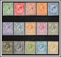 KGV 1912-1922 Royal Cypher Set Of 15 SG351-396 Mounted Mint - Ungebraucht