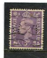 GREAT BRITAIN - 1941  3d   LIGHT COLOURS  PERFIN   TW   FINE USED - Perfins