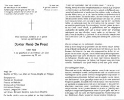 Bidprentje/doodsprentje De Prest René 1899 - 1995 - Religion & Esotérisme