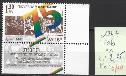 ISRAEL 1247 ** Côte 2.25 € - Unused Stamps (with Tabs)