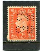 GREAT BRITAIN - 1938  2d   KGVI  PERFIN   CM CL   FINE USED - Gezähnt (perforiert)