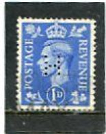 GREAT BRITAIN - 1951  1d   NEW COLOURS  PERFIN   H   FINE USED - Gezähnt (perforiert)