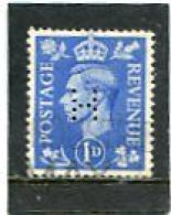 GREAT BRITAIN - 1951  1d   NEW COLOURS  PERFIN   H   FINE USED - Perfins