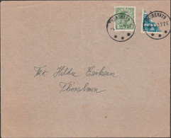 461 - Denmark Faroe Islands - 1919 - Lettera Affrancata Con Danimarca Frazionato Per La Metà 4 ö Azzurro N. 51 + 5 ö Ver - Lettres & Documents
