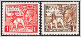 KGV SG432-433 1925 Wembley Set Mounted Mint - Ongebruikt