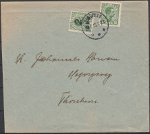 461 - Denmark Faroe Islands - 1919 - Lettera In Affrancatura Mista Isole Faeroer 2 ö Su 5 ö Verde N. 1 + Danimarca 5 ö V - Lettres & Documents