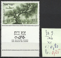 ISRAEL PA 9 Avec Tab ** Côte 0.80 € - Luchtpost