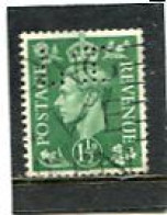 GREAT BRITAIN - 1951  1 1/2d   NEW COLOURS  PERFIN   JI   FINE USED - Perfins