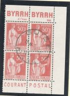 BANDE PUB -N°283  PAIX TYPE III  Obl - 2 PAIRES  -  PUB -BYRRH / CCP ( MAURY 224b X2) - Used Stamps