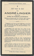 Doodsprentje  *  Lingier André (° Zandvoorde 1914 / + Zandvoorde 1932) Zoon Arthur Lingier & Jonckheere Augusta - Religion & Esotérisme