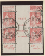 BANDE PUB -N°283  PAIX TYPE II A  Obl - 2 PAIRES   AVEC CENTRE DE CARNET - ( MAURY 201 E + 219b) - Used Stamps