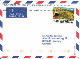 New Zealand Cover Sent Air Mail To Germany 31-12-1997 Single Franked - Posta Aerea