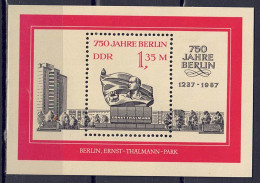 DDR 1987 - 750 Jahre Berlin, Block 89, Postfrisch ** / MNH - 1981-1990